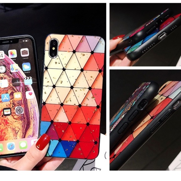 Glitter Plaid Hard Silicone Soft Bumper Phone Case - Picture 5 of 6